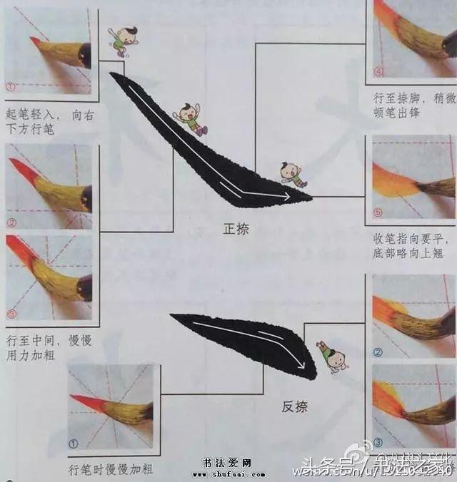 12张图片讲清书法基本笔画，一目了然！ 书画知识 第6张