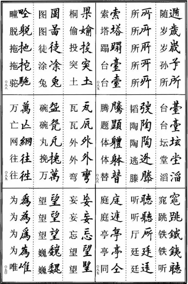 《楷书异体字表》，楷书这样写可不是错别字！ 书画知识 第14张