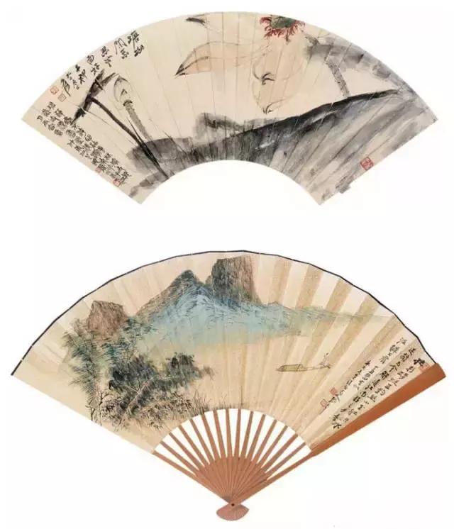 张大千最全扇面150幅，美极了 书画知识 第60张