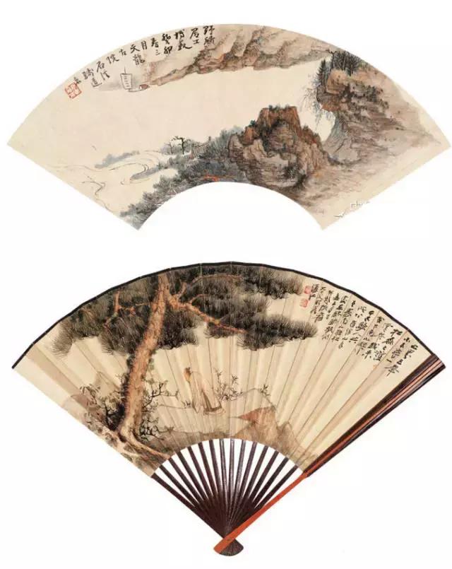 张大千最全扇面150幅，美极了 书画知识 第59张