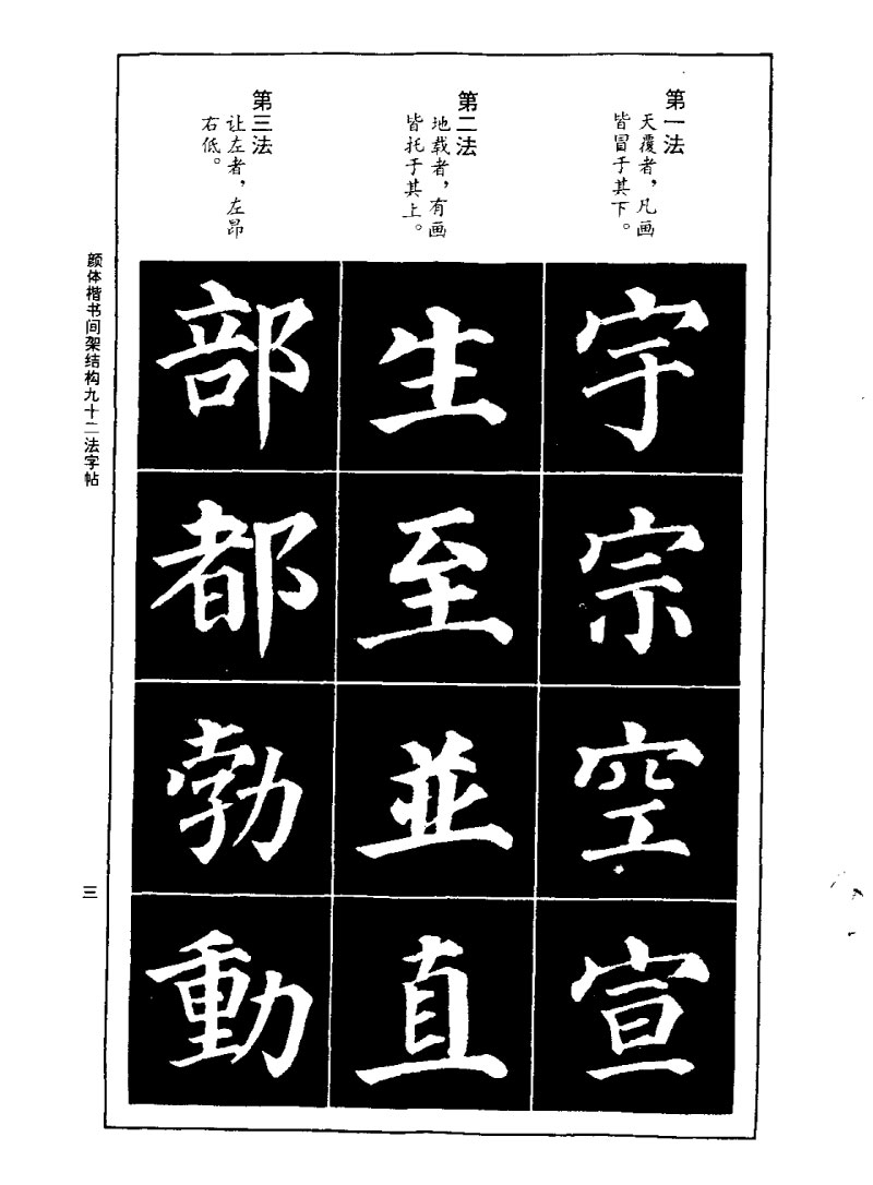 颜体楷书间架结构九十二法字帖 历代书法 第2张