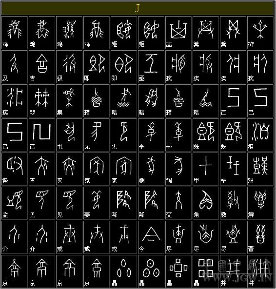甲骨文与现代简体字的对照表 书画知识 第8张-墨韵书香 甲骨文与现代简体字的对照表 书画知识 第8张
