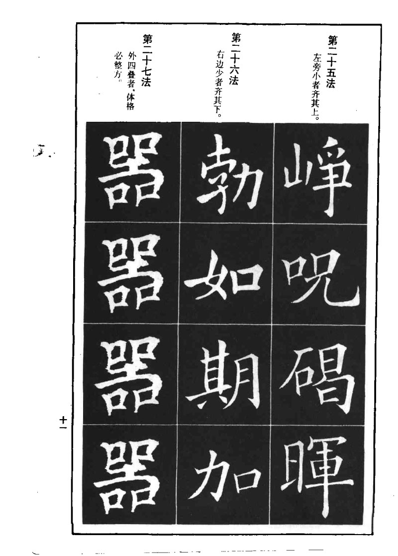 欧阳询楷书间架结构九十二法 书画知识 第10张