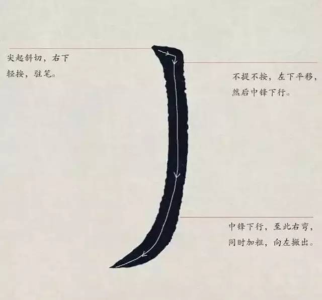 欧体入门｜基本笔画学习 书画知识 第8张