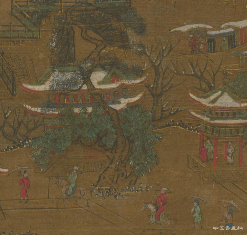 南宋 佚名《京畿瑞雪图》纨扇 历代国画 第6张